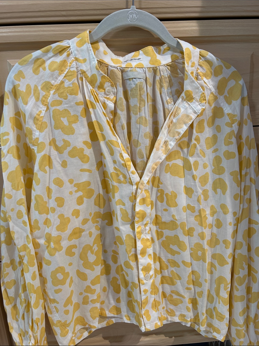 Mother Yellow And White Printed Button-Up Top